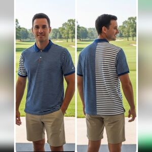 Nike Dri-Fit Blue and White Polo Shirt Size XL